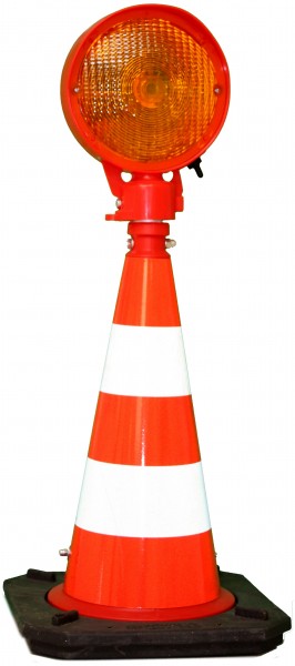 TL-Leitkegel 50 cm mit LED-Blitzleuchte 200 mm Ø zweiseitig